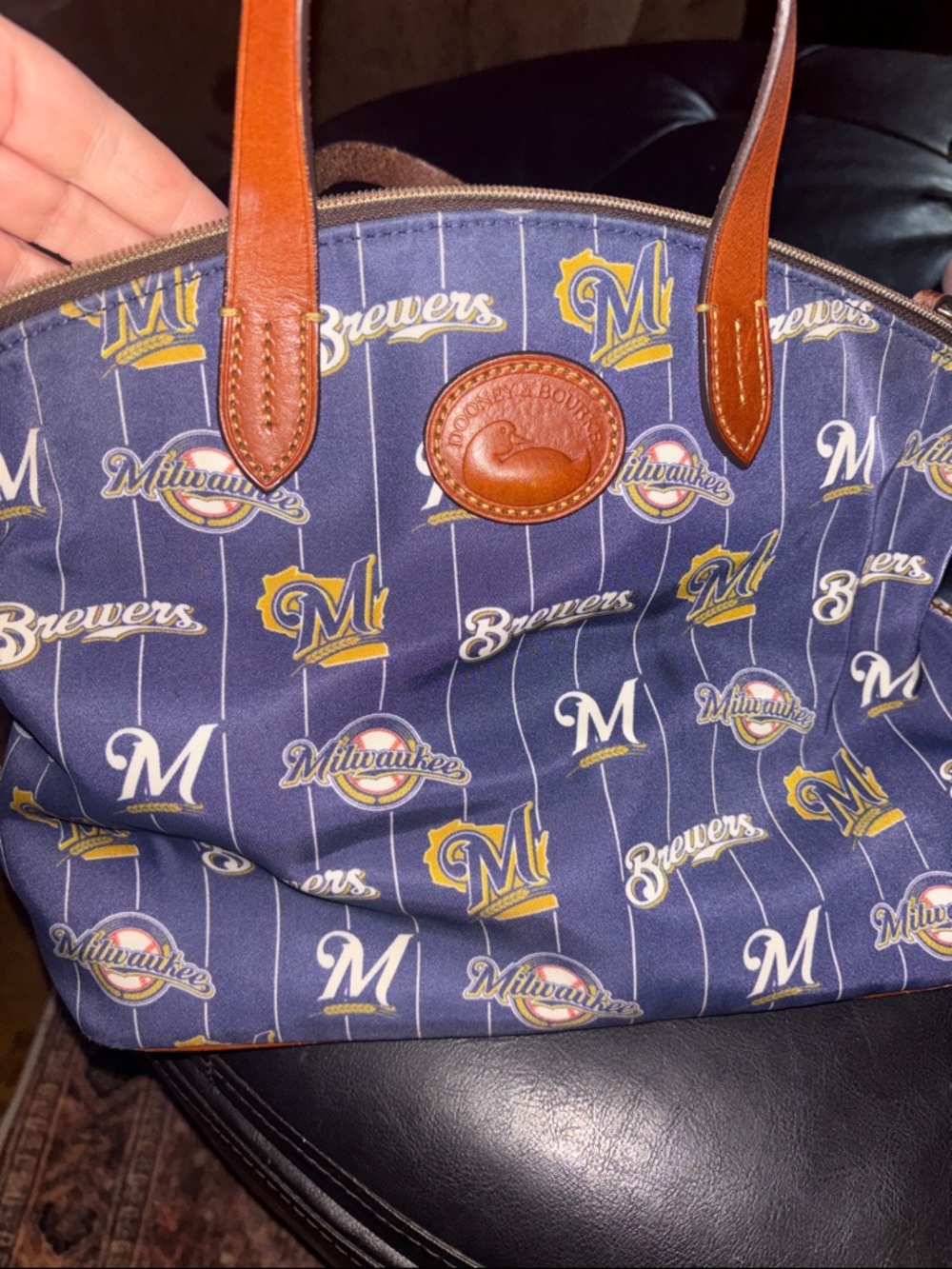 Dooney & Bourke Milwaukee Brewers Nylon handbag with red Interior